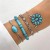  Bohemian style embed turquoise leaves bangle ethnic style bow flowers turquoise bracelet more