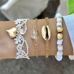  Bohemian style Shells starfish bracelet  fashion love pendant lace bracelet f..