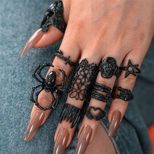 occidental style wind ring hollow flowers dog dog love butterfly surface ring