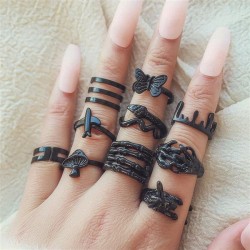 occidental style ring  personality exaggerating butterfly rabbit snake opening..