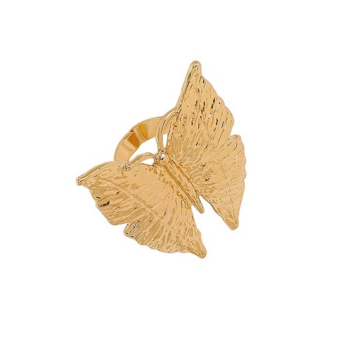R occidental style retro Metal butterfly  exaggerating medium windvintage opening ring