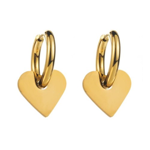 E retro wind butterfly love buckle lady stainless steel trend samll earrings