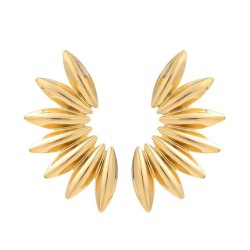 summer brief Alloy flowers earrings exaggerating occidental style ear stud lad..