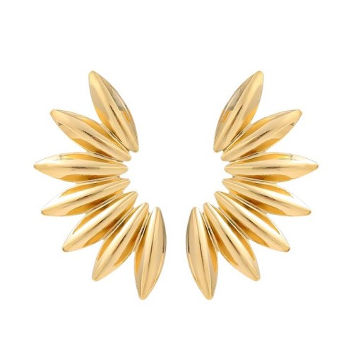 summer brief Alloy flowers earrings exaggerating occidental style ear stud lady trend Metal flowers