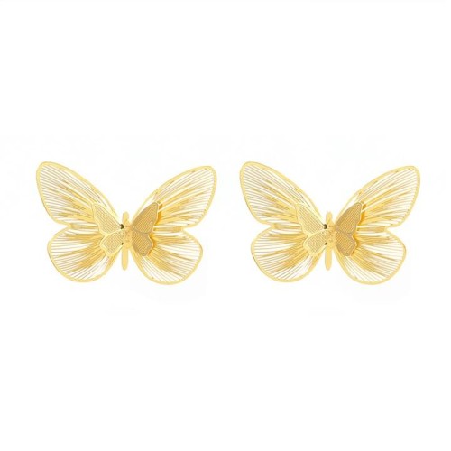 summer Alloy butterfly earrings occidental style Earring lady Metal hollow pattern elegant Korean style ear stud