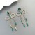  high bow earrings woman sweet Alloy embed colorful diamond claw chain tassel Earring