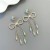  high bow earrings woman sweet Alloy embed colorful diamond claw chain tassel Earring