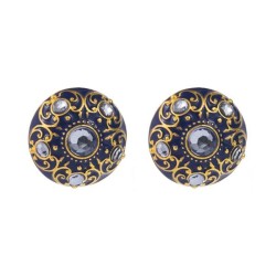  retro atmospheric high earrings enamel pattern Alloy diamonds silver palace w..