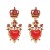 occidental style retro Alloy diamond love crown earringss silver samll Earring personality long style heart-shape