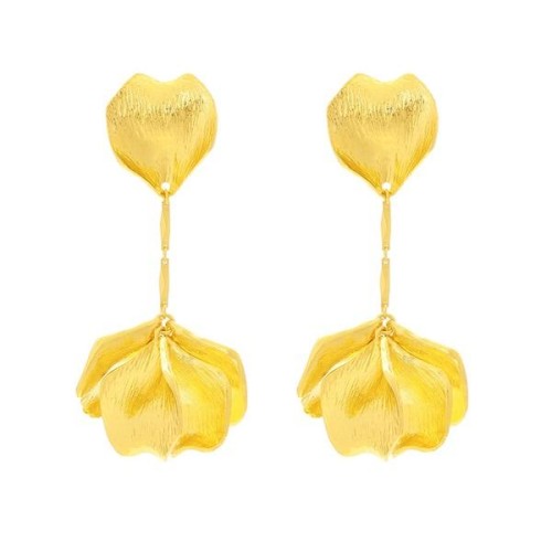 occidental style personality brief wind Earring retro Alloy petal pendant earrings flowers leaves earring
