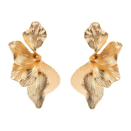 occidental style wind brief atmospheric earrings Irregular petal ear studs silver multilayer flowers Earring
