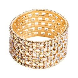  occidental style hollow claw chain fully-jewelled bangle more row width elast..