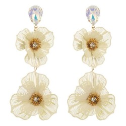 occidental style sweet multilayer flowers earrings woman diamond high earrings..