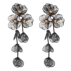 occidental style fashion long style more multilayer flowers earrings woman Kor..
