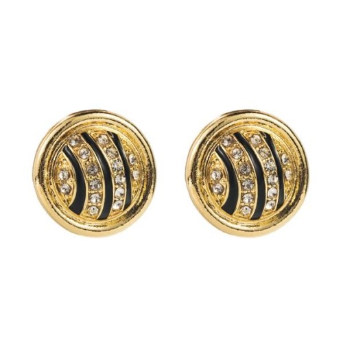brief medium temperament square geometry Alloy diamond ear stud retro palace wind banquet ear stud