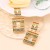  exaggerating fashion brilliant geometry diamond hollow square earring     trend Ladies banquet Earring