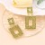  exaggerating fashion brilliant geometry diamond hollow square earring     trend Ladies banquet Earring