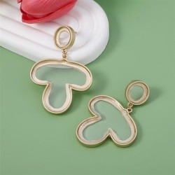 occidental style fashion brief transparent geometry Round Word earring      lo..