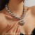occidental style geometry exaggerating big beads love pendant punk beads Col