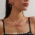  occidental style retro Rhinestone big bow necklace earrings set exaggerating te