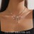  occidental style retro Rhinestone big bow necklace earrings set exaggerating te