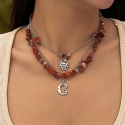 occidental style ethnic style gravel beads necklacenecklace new medium tassel ..