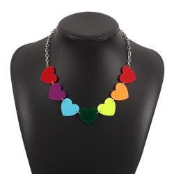 occidental stylePride oon color geometry Acrylic necklace  sweet more star lov..