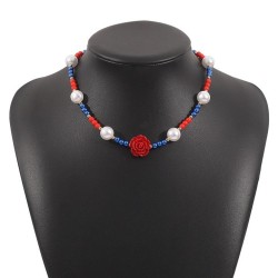 occidental style day creative beads necklace  retro rose samll clavicle chain