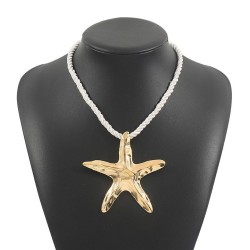 occidental style starfish pendant necklace woman  summer Irregular Alloy clavi..