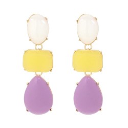 E occidental style same style color resin earring  fashion fresh Jelly color g..