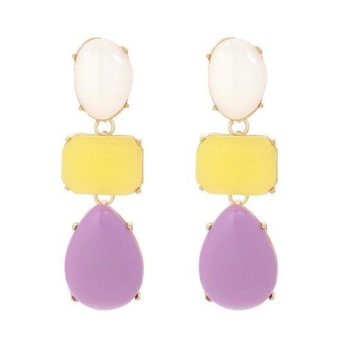 E occidental style same style color resin earring  fashion fresh Jelly color geometry resin Earring
