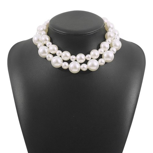 occidental style exaggerating woman  retro fashion Pearl necklace set