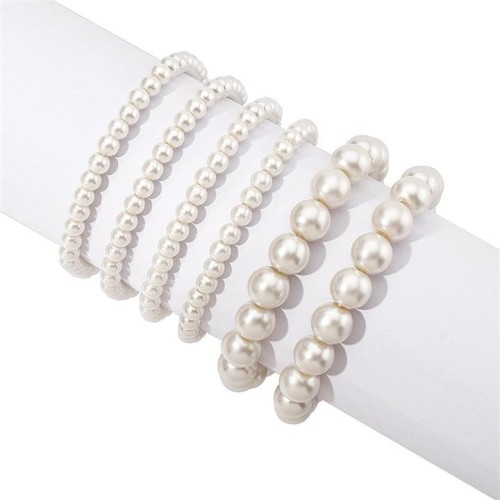 occidental styleins fashion brief high  spring summer all-Purpose Pearl handmade beads bracelet set
