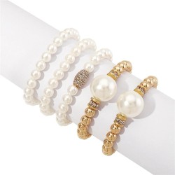  multilayer Pearl bracelet set  brief temperament wind geometry beads beads