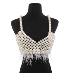 occidental stylebodychain fashion brief atmospheric feather handmade Pearl Sli..