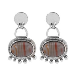 E occidental style retro natural mosaic earrings  ethnic style tribe geometry ..