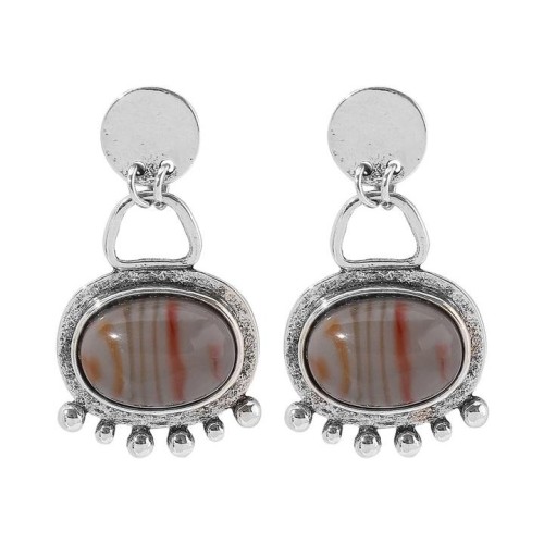 E occidental style retro natural mosaic earrings  ethnic style tribe geometry Earring