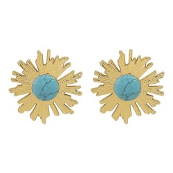 E mediumvintage samll retro sun flower ear stud  occidental style exaggerating..