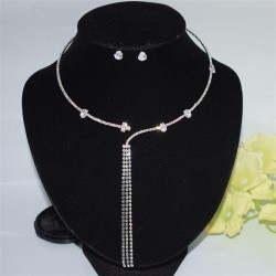   brief clavicle chain claw chain eyes zircon Rhinestone earrings tassel neckl..