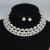 bride wedding Pearl Rhinestone chain fashion Collar bangle ear stud three claw chain set