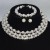 bride wedding Pearl Rhinestone chain fashion Collar bangle ear stud three claw chain set