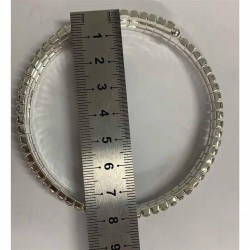 occidental style  Rhinestone multilayer bangle woman  silver color cm  circle