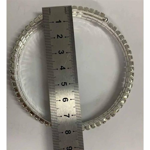 occidental style  Rhinestone multilayer bangle woman  silver color cm  circle