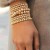  Pearl bracelet brief gold retro elasticity beads bracelet bangle