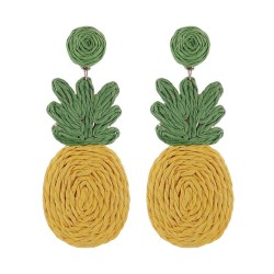 summer Bohemian style handmade weave fruits earrings personality sweet