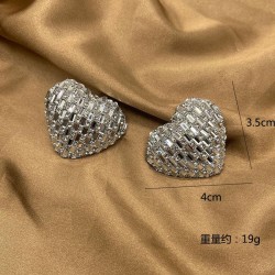 occidental style samll love color glass fully-jewelled earrings fashion ear st..