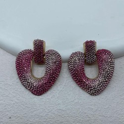 occidental style samll love color glass fully-jewelled earrings fashion ear st..
