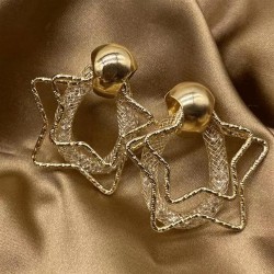 occidental style high earrings samll wind retro all-Purpose Five-pointed star ..