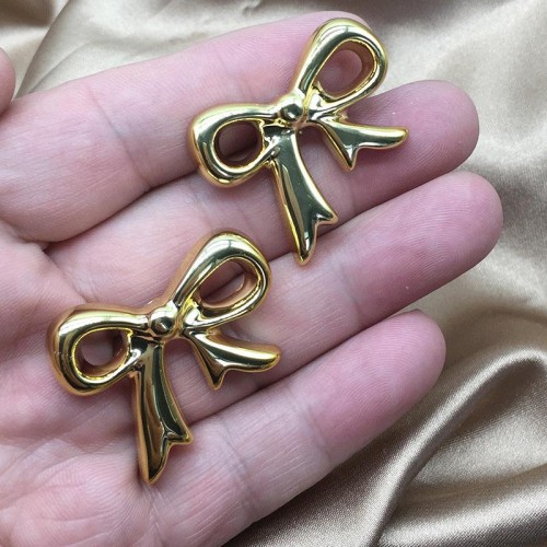 occidental style samll brief bow ear stud high fashion all-Purpose earrings ear stud