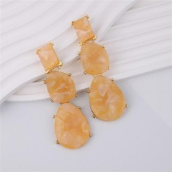 retro Earring samll textured high asymmetry temperament long style resin earri..